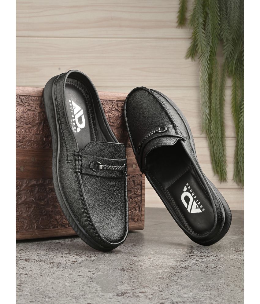     			Aadi Half Back Open Black Men's Mules Shoes