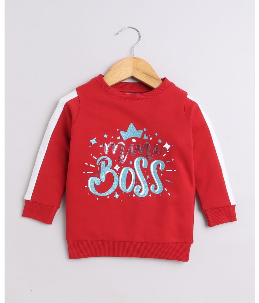     			BUMZEE Red Girls Full Sleeves Cotton Sweatshirt Age - 12-18 Months