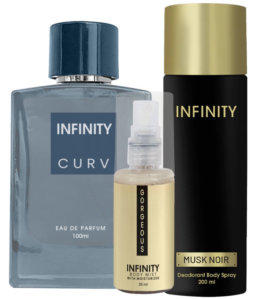     			CFS Curv EDP Perfume 100ml, Musk Noir Deo Body Spray 200ml, Gorgeous Body Mist 35ml Long Lasting Perfume Pack of 3