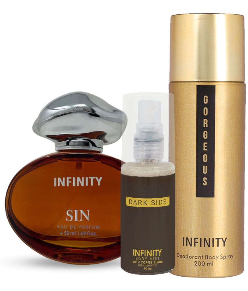     			CFS Sin EDP Perfume 50ml, Gorgeous Deo Body Spray 200ml, Dark Side Body Mist 35ml Long Lasting Perfume Pack of 3