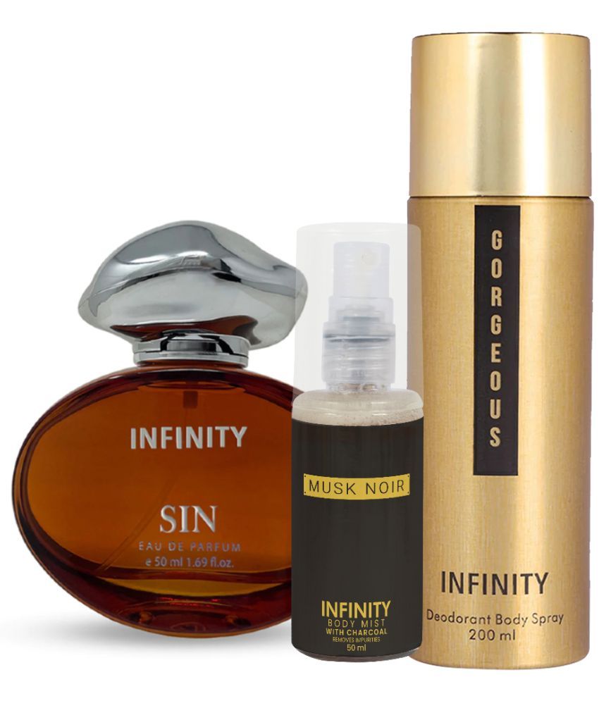     			CFS Sin EDP Perfume 50ml, Gorgeous Deo Body Spray 200ml, Musk Noir Body Mist 35ml Long Lasting Perfume Pack of 3