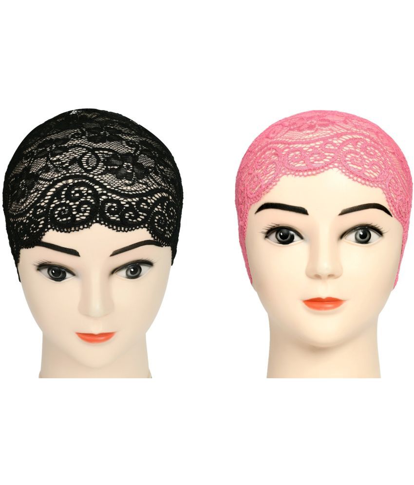     			DCENT KRAFT Pink Cotton Women's Headwrap ( Pack of 2 )