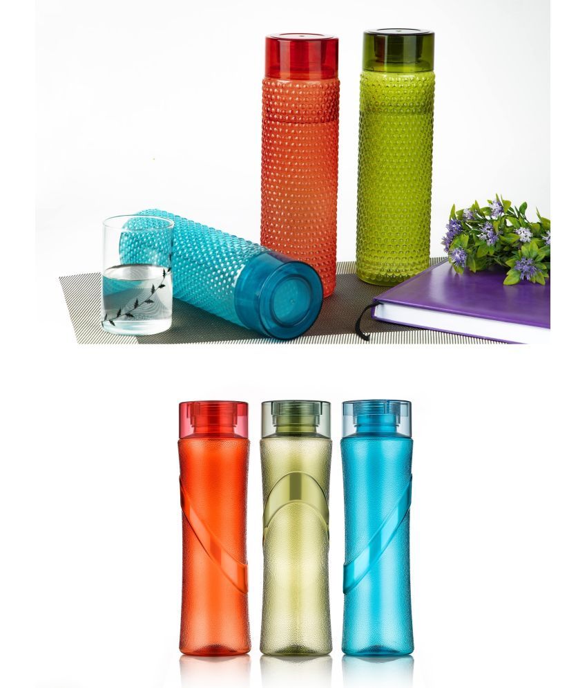     			Dark Sun Kitchenware Fridge/School/Office Multicolour PET Fridge Water Bottle 1000 mL ( Set of 6 )