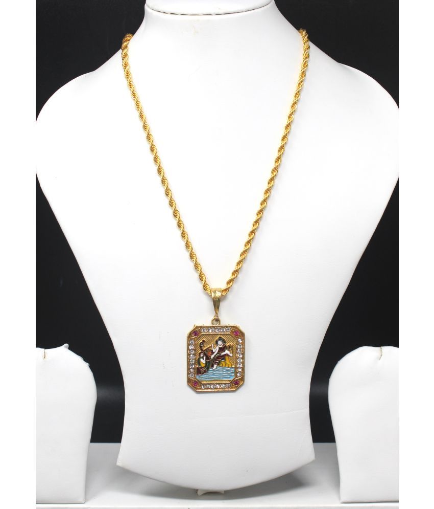     			Gold plated chain with pendant necklace jewelry set for men women unisex