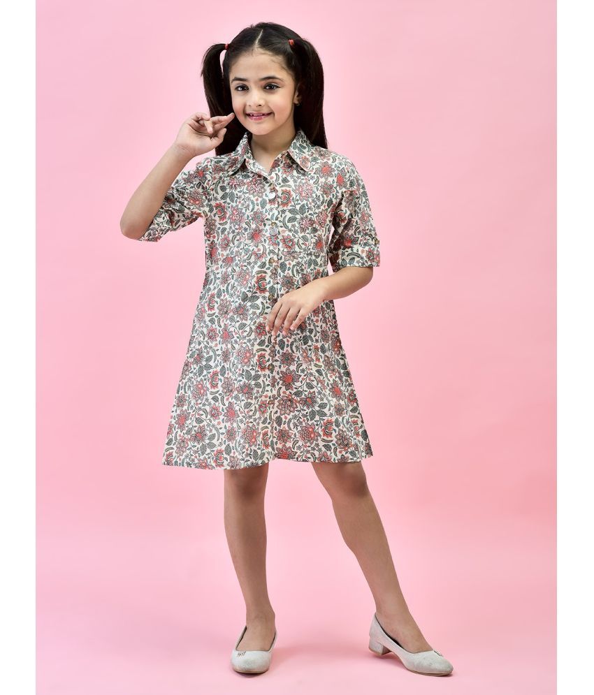     			Juniper Ivory Cotton Girls Shirt Dress ( Pack of 1 )