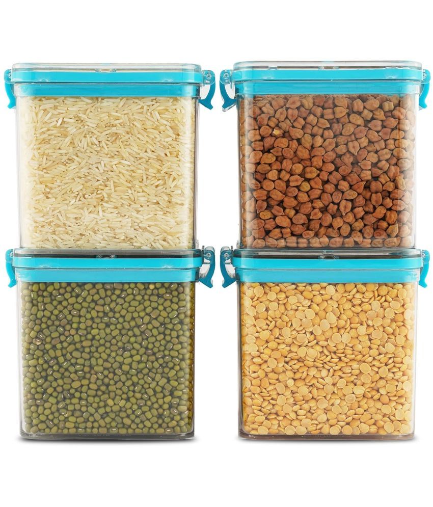     			PearlPet Plastic Blue Dal Container ( Set of 4 )