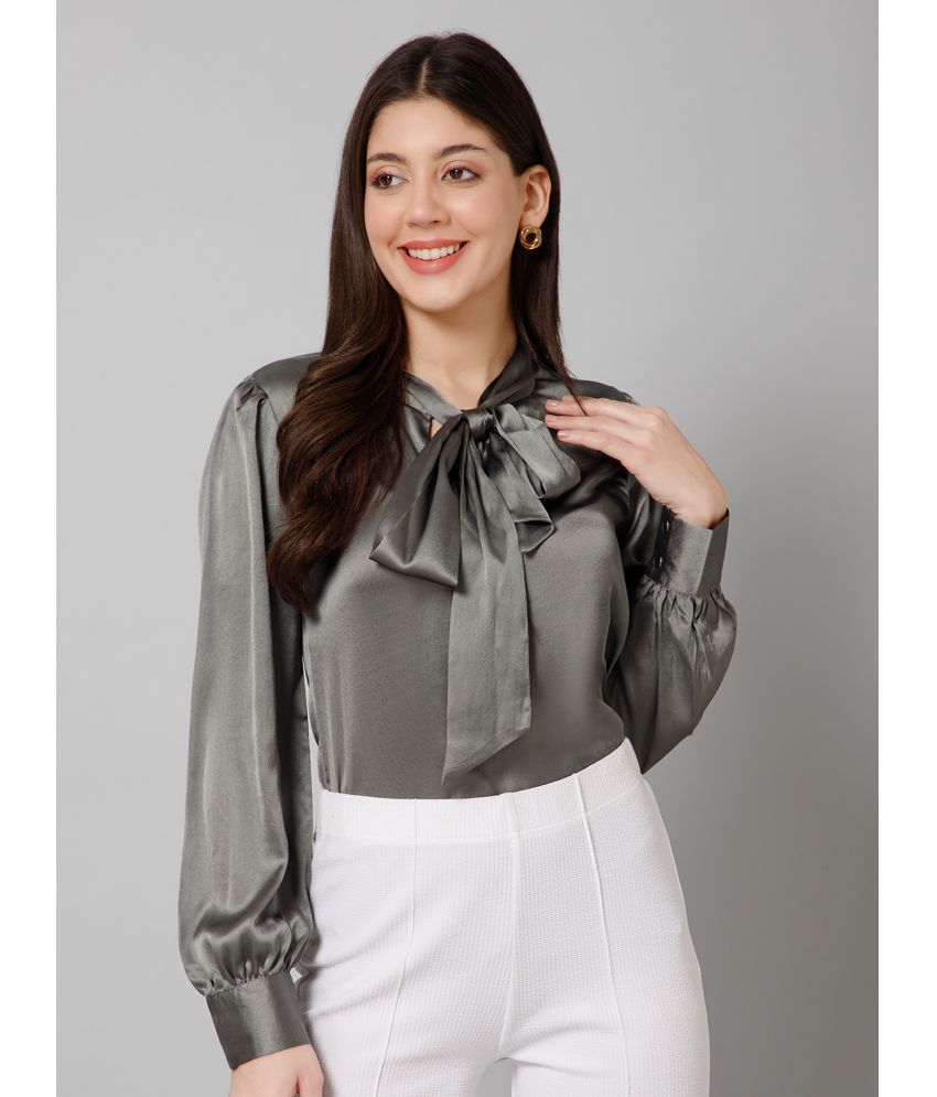     			Purys Grey Satin Women's Regular Top ( Pack of 1 )