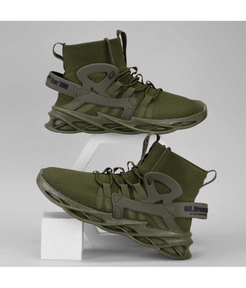     			RapidBox Olive Men's Sneakers