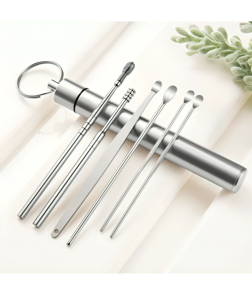     			Dust N Shine Premium 6 In 1 Ear Wax Cleaner Set, Ear Wax Remover Stainless Steel Tool Kit