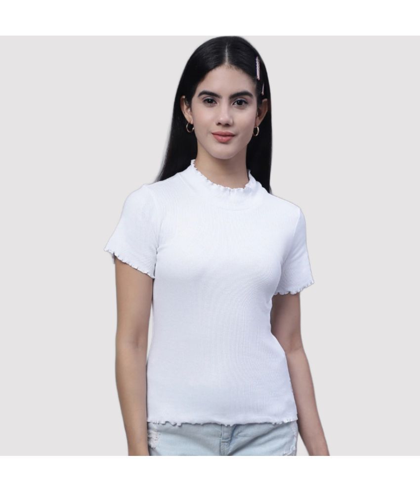     			AKTIF White Cotton Women's Crop Top ( Pack of 1 )