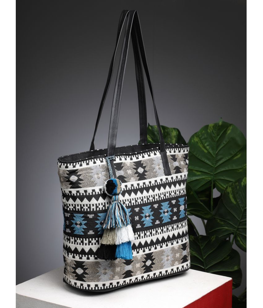     			Anekaant Blue Cotton Tote Bag