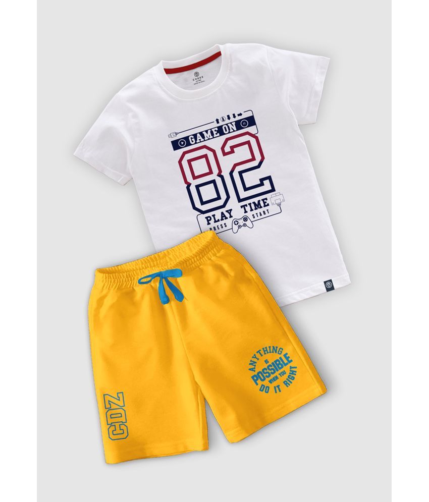     			CODEZ Pack of 1 Boys Cotton Blend T-Shirt & Shorts ( Multicolor )