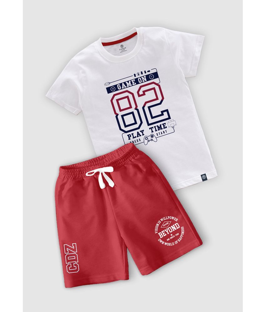     			CODEZ Multicolor Cotton Blend Boys T-Shirt & Shorts ( Pack of 1 )