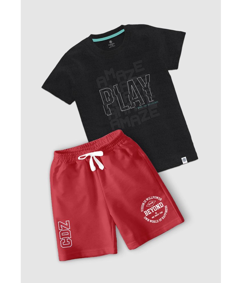     			CODEZ Multicolor Cotton Blend Boys T-Shirt & Shorts ( Pack of 1 )