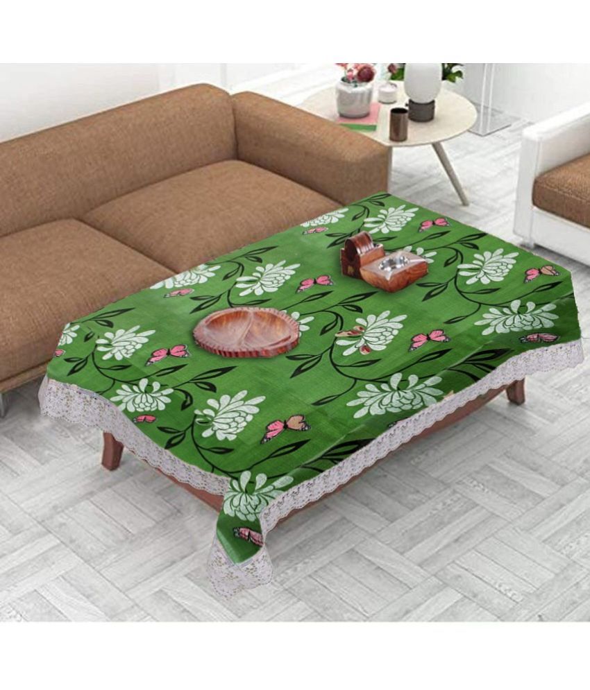     			Crosmo Printed PVC 4 Seater Rectangle Table Cover ( 152 x 102 ) cm Pack of 1 Green