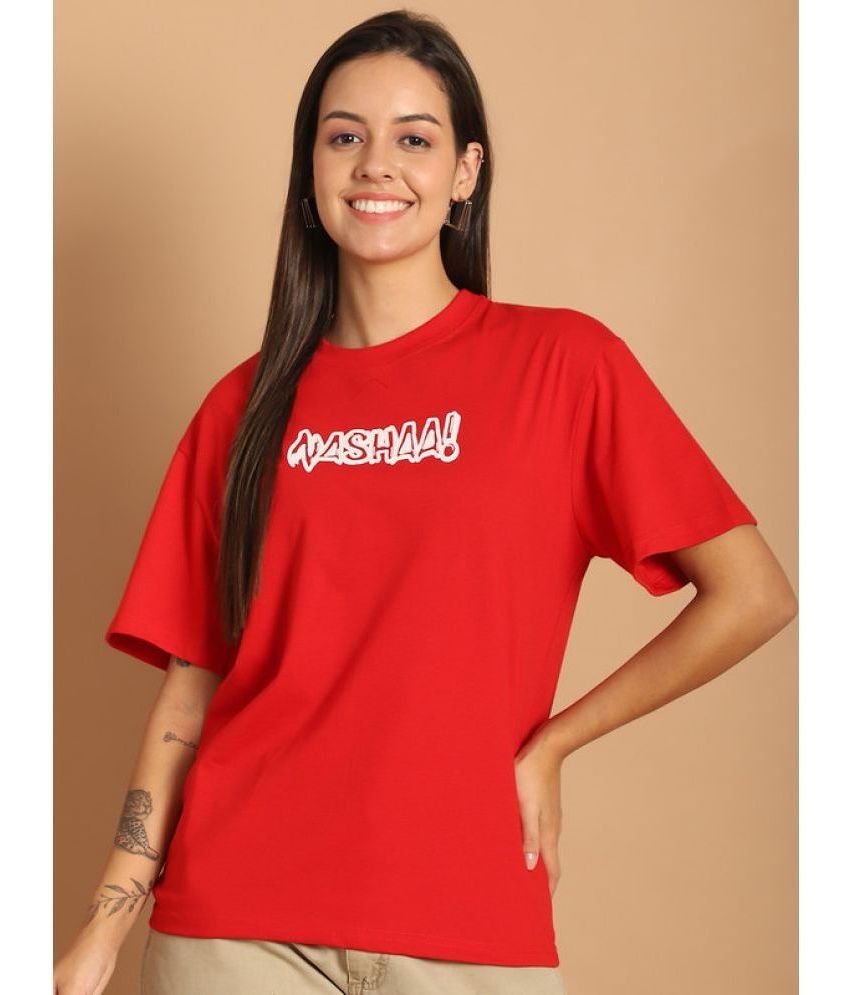     			Fabflee Red Cotton Women's T-Shirt ( Pack of 1 )