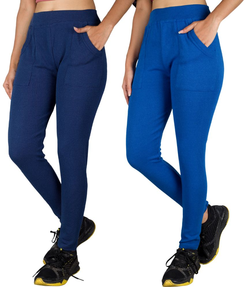     			KARARO JEGGINGS - Cotton Blend Skinny Fit InkBlue Women's Jeggings ( Pack of 2 )