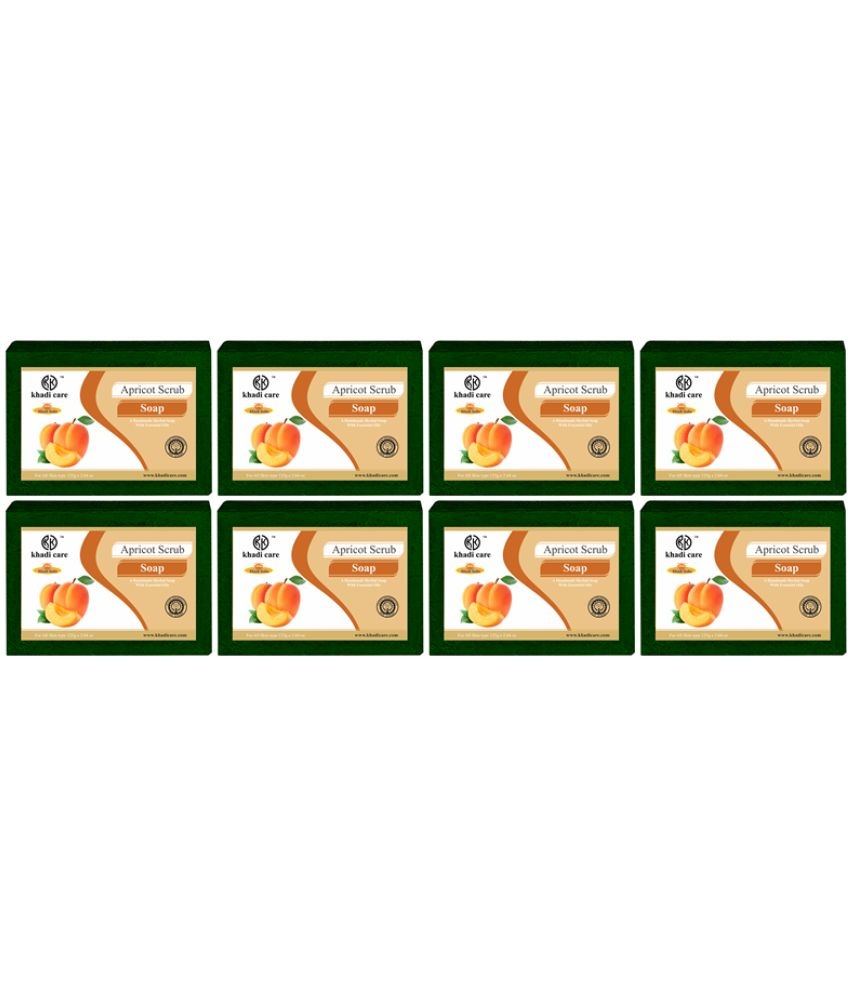     			Khadi Care Beauty Apricot Scrub Soap for All Skin Type ( Pack of 8 )