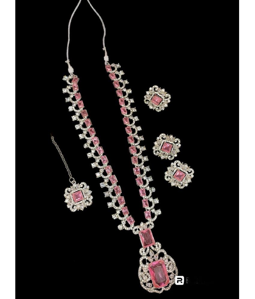     			Padmavati Bangles Pink Alloy Necklace Set ( Pack of 1 )