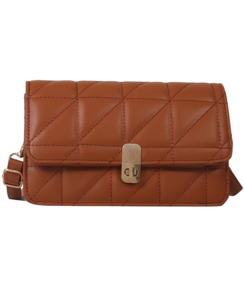     			Santorini Brown Faux Leather Sling Bag