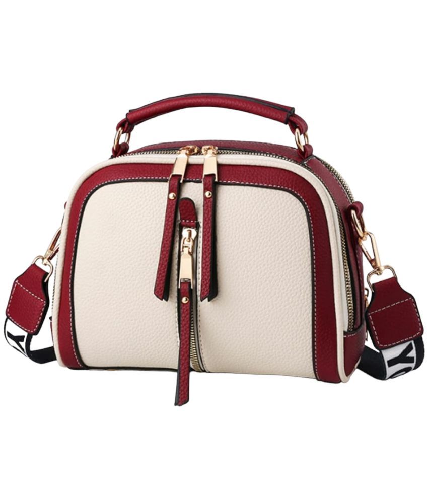     			Santorini Red Faux Leather Sling Bag