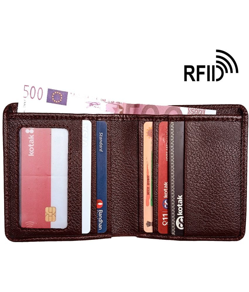     			Wingers Brown Faux Leather Men's RFID Wallet ( Pack of 1 )