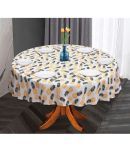 Oasis Hometex Printed Cotton 6 Seater Round Table Cover ( 152 x 152 ) cm Pack of 1 Yellow