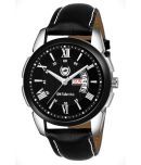 Om Collection Black Leather Analog Men's Watch