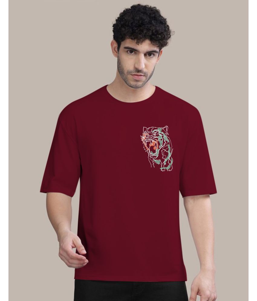     			AUSK Pack of 1 Cotton Oversized Fit Men's T-Shirt ( Maroon )