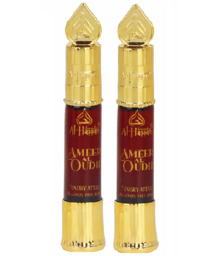     			Al - Hassan Ameer Al Oudh Attar For Men & Women - Pack of 2 (6ml Each) Alcohol Free Attar