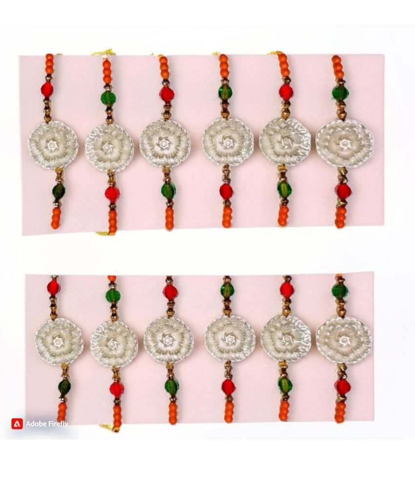     			DAYBETTER Bhaiya Bhabhi Rakhi Multicolour BHAIYA BHABI COMBO RAKHI FOR BROTHERS Pack of 12