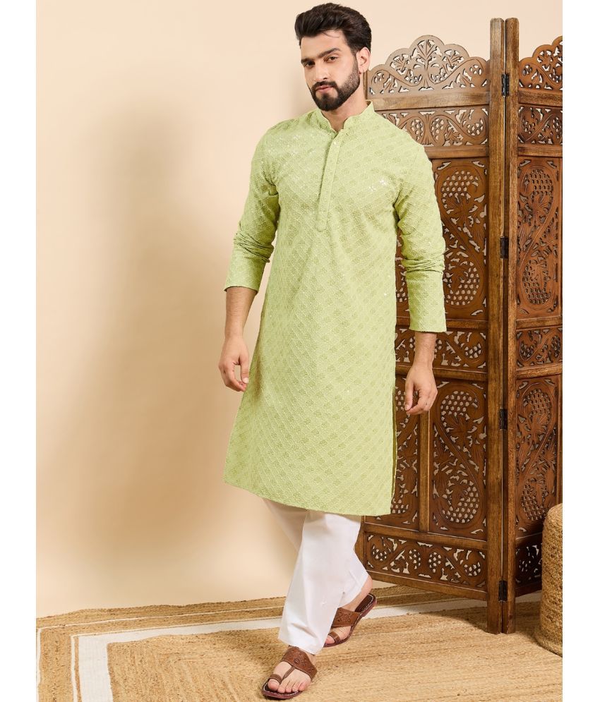     			Ethnic Bay Green Viscose Men's Regular Kurta ( Pack of 1 )