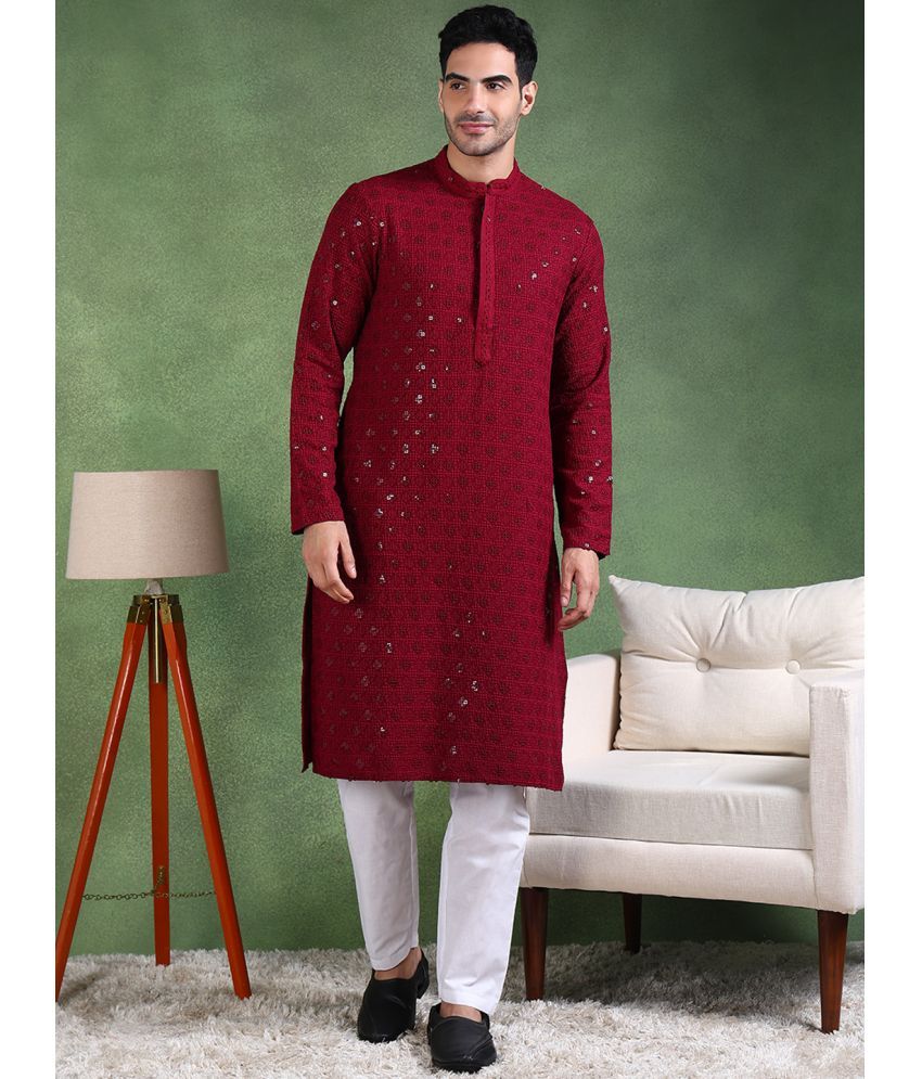     			Ethnic Bay Purple Viscose Men's Regular Kurta ( Pack of 1 )