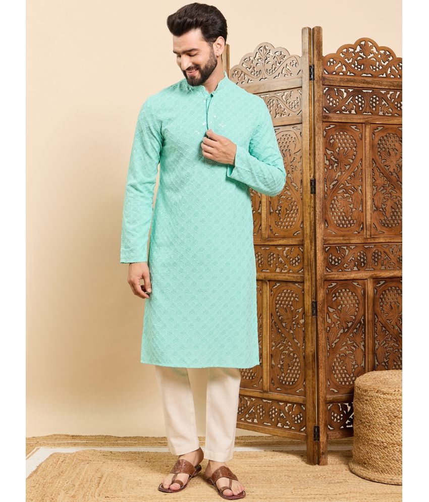     			Ethnic Bay Sea Green Viscose Men's Regular Kurta ( Pack of 1 )