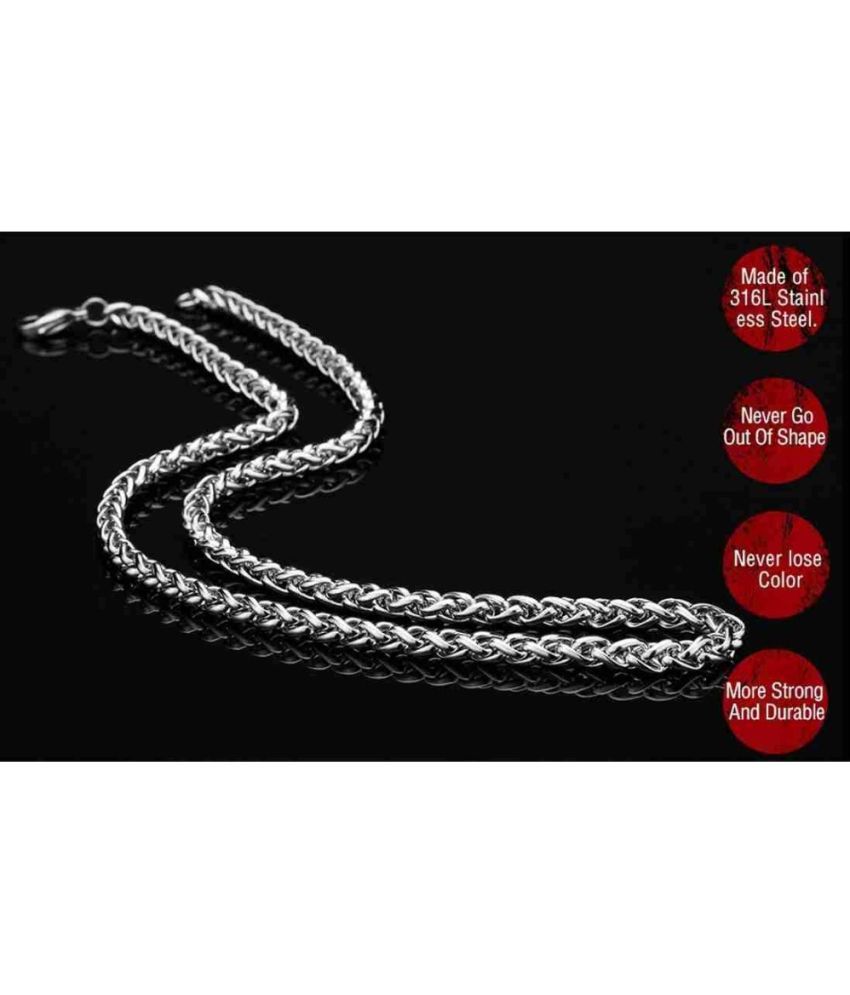     			Green Spritual Rhodium Plated Chain ( Pack of 1 )