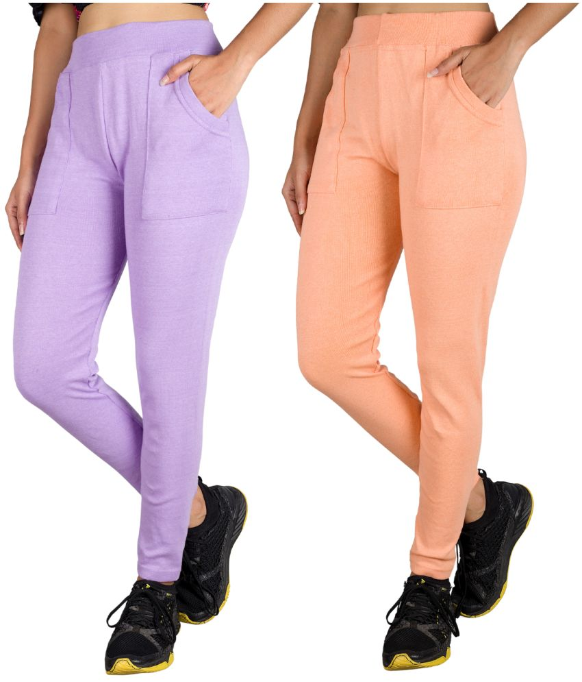     			KARARO JEGGINGS - Cotton Blend Skinny Fit Lavender Women's Jeggings ( Pack of 2 )