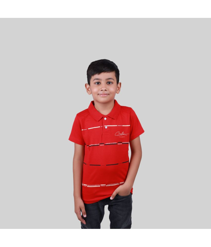     			Kidzee Kingdom Pack of 1 Boys Cotton T-Shirt ( Red )