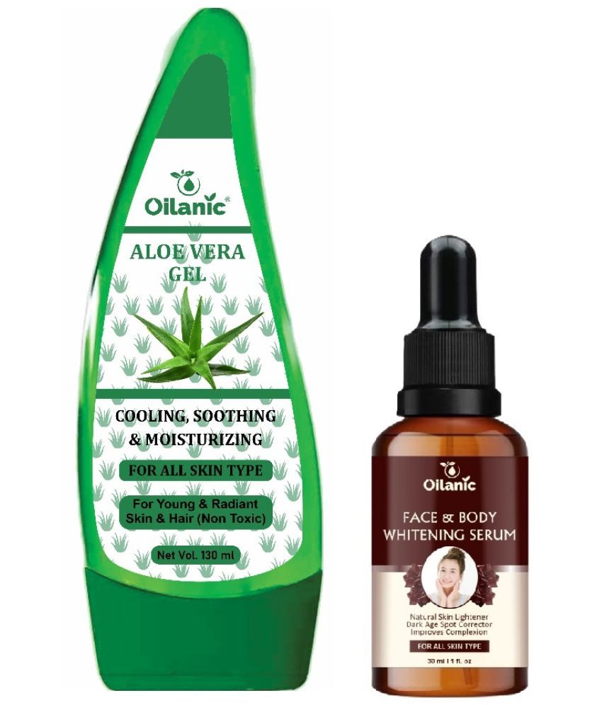     			Multipurpose Aloe vera Gel 130ml & Face and Body Whitening Serum 30ml Combo of 2 Items