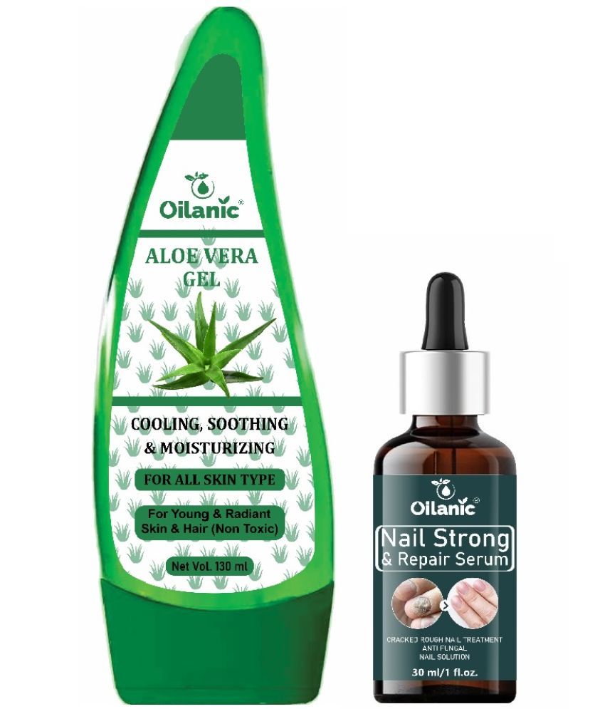     			Multipurpose Aloe vera Gel 130ml & Nail Strong and Repair Serum for Damage Nails 30ml Combo of 2 Items