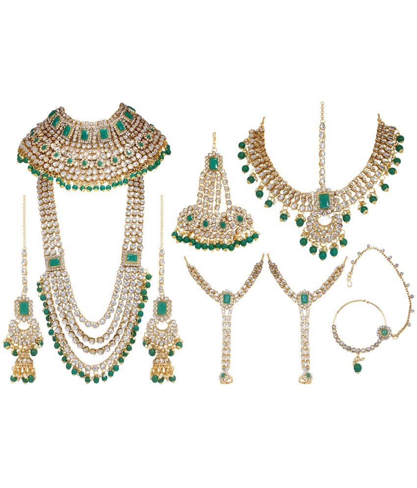     			Padmavati Bangles Green Alloy Necklace Set ( Pack of 1 )