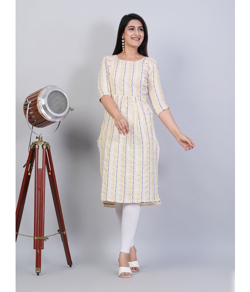     			Parastri Yellow Cotton Maternity Kurta