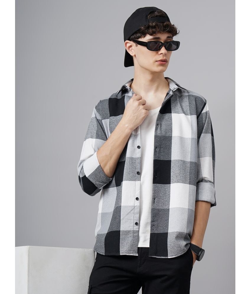     			Paul Street 100% Cotton Regular Fit Checks Full Sleeves Men's Casual Shirt - Black ( Pack of 1 )