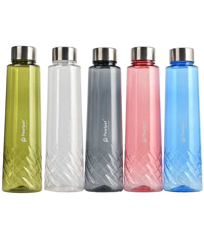     			PearlPet Lovely-Assorted-1000ml-5pcs Multicolour Plastic Water Bottle 1000 mL ( Set of 5 )