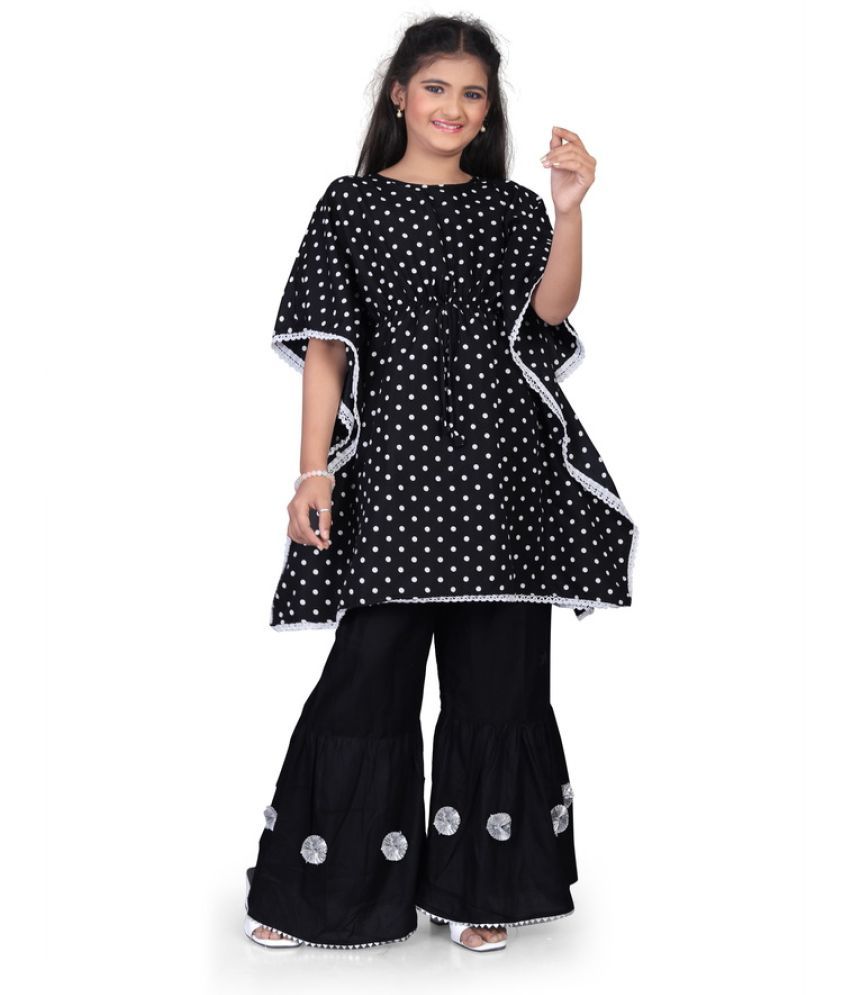     			SELVIFAB Black Crepe Girls Kurta and Sharara Set ( Pack of 1 )