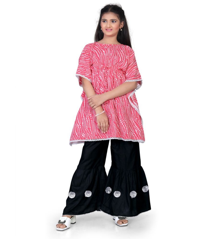     			SELVIFAB Light Pink Crepe Girls Kurta and Sharara Set ( Pack of 1 )