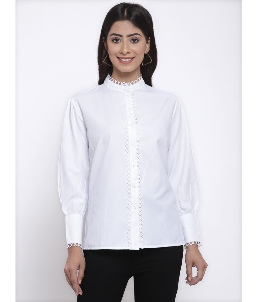     			Style Quotient by NOI White Cotton Blend Women's Shirt Style Top ( Pack of 1 )