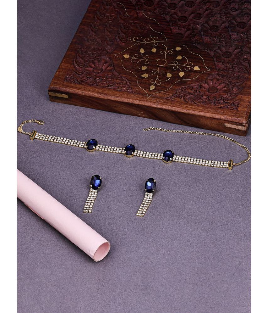     			Sukkhi Blue Alloy Necklace Set ( Pack of 1 )