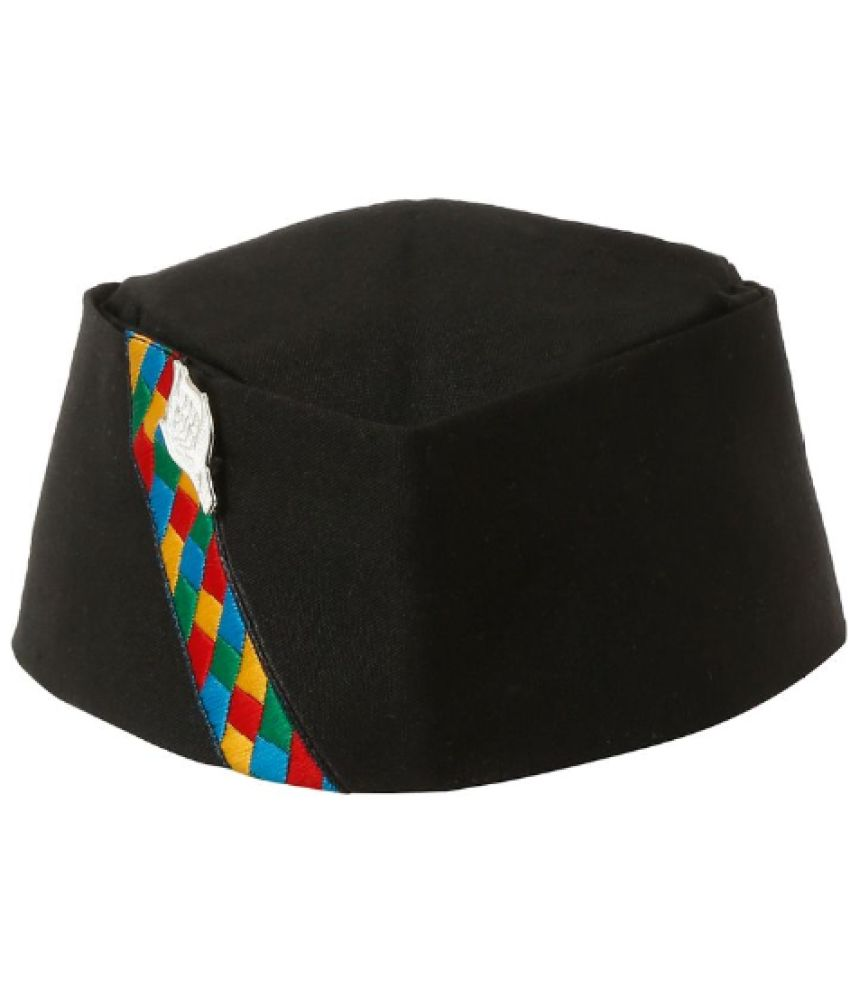     			The Mini NEEDLE Black Cotton Men's Cap ( Pack of 1 )