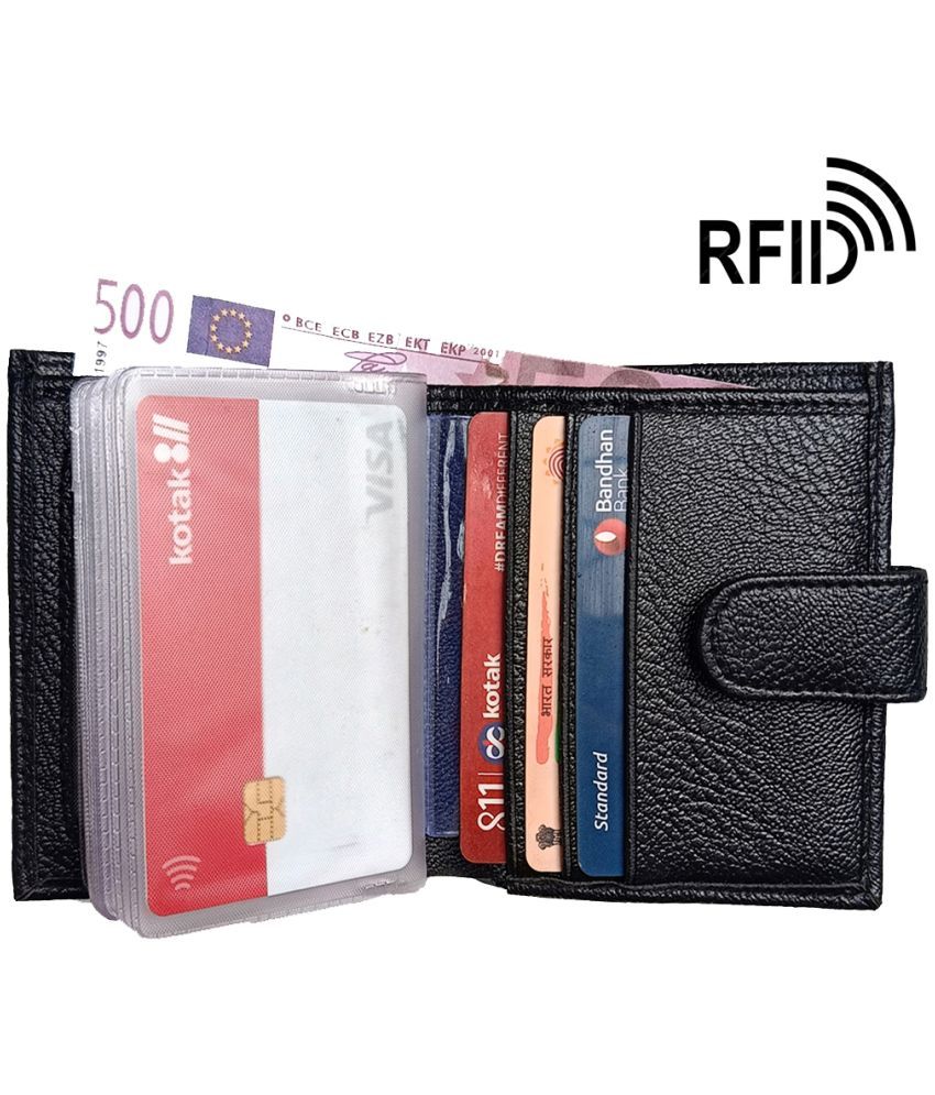     			Wingers Black Faux Leather Men's RFID Wallet ( Pack of 1 )