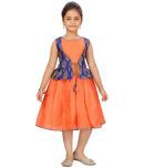 Aarika Silk Fit And Flare Dress For Girls ( Pack of 1 , Orange )